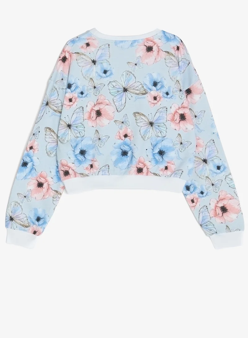 جس سويت شيرت شبابي واسع بطبعة جرافيك بياقة دائرية